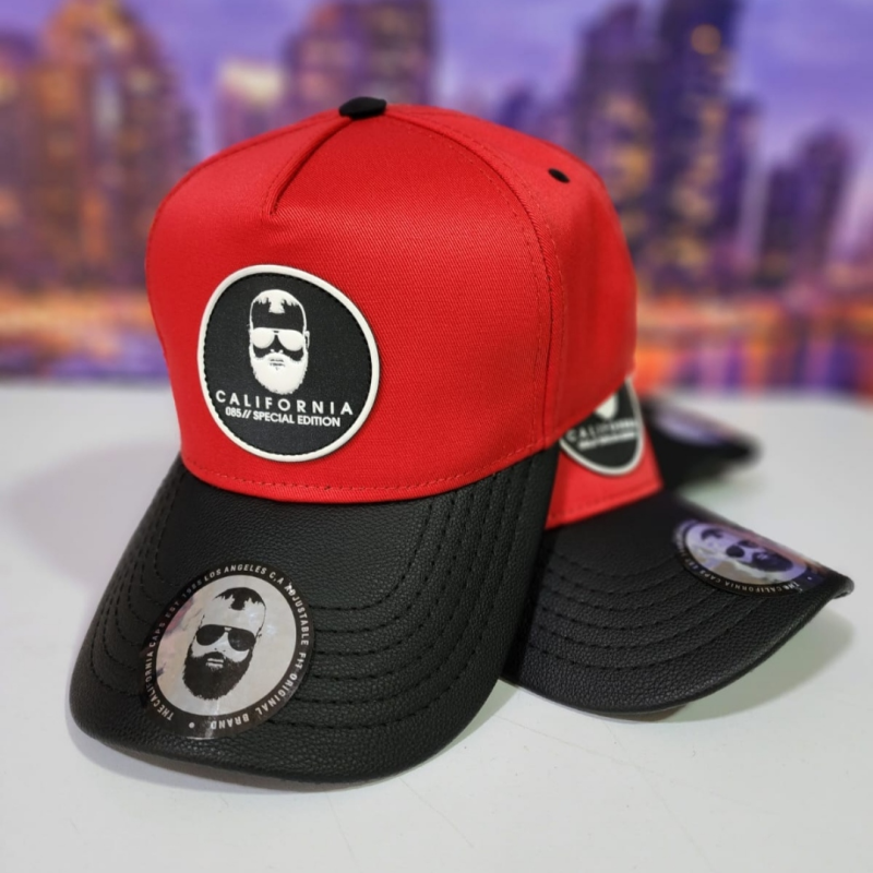 GORRA CALIFORNIA ROJA CON NEGRO